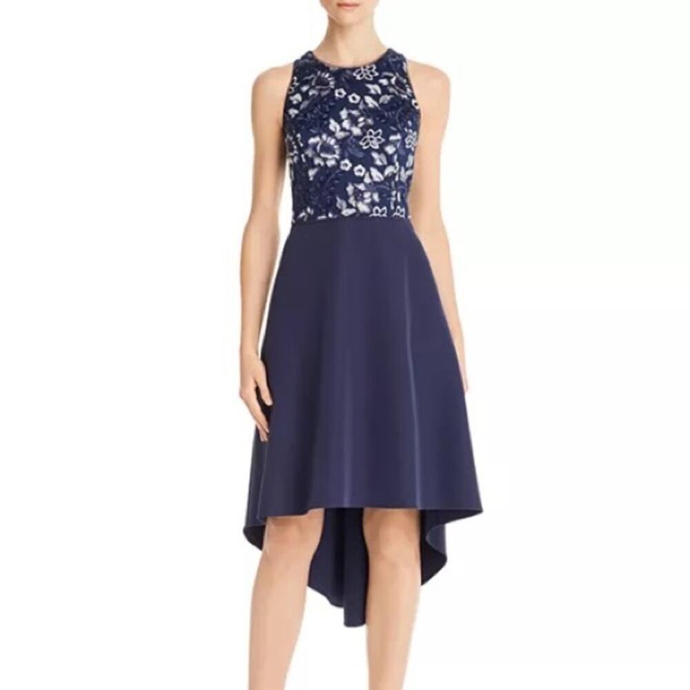 Aidan by Aidan Mattox Floral Embroidered Hi Lo Dress